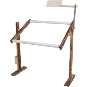 Adjustable Height Embroidery Hoop Stand, Antique Wooden Rack for Cross Stitch & Sewing, Cross Stitch Floor Stand Needlework Stand Holder for DIY Art & Stitching Projects