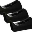 Business Source 32954 Tape Dispenser, Holds 1/2-Inch -3/4-Inch x36 Yds, 1-Inch Core, Black (Pack of 3) (1 In (Pack of 3))