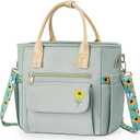 Deluxe Insulated Lunch Box Bag Women - Leakproof Waterproof Cooler with Multi Pockets Removable Strap for Work Picnic - Teacher Mothers Day Christmas Birthday Gifts (Small 11L, Green)