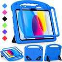 Kids Case for iPad A16 11th Generation 11" 2025 / iPad 10th Generation 10.9 Inch 2022, with Built-in Screen Protector and Kickstand, Shockproof Cover for i Pad 11/10 Gen, Blue