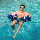 Big Joe Noodle Sling XL Pool Float, Nautical Stripe, Doubled-Sided Mesh, Quick Draining Fabric, No Inflation Needed