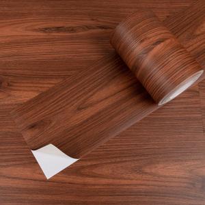 Elffloor Peel and Stick Floor Tile, Waterproof Vinyl Flooring Easy to Install, Self Adhesive Wood Grain Look Flooring 20 Pcs for Bedroom, Kitchen, Bathroom (35.4 in  5.9 in 20pcs, Red)