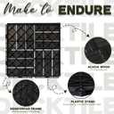 Acacia Wood Flooring Interlocking Deck Tiles for Patio Decor 9 Pcs 12 Slats VR Black - Waterproof Indoor & Outdoor Decor - Balcony Garden Decking Tile (12.2 * 12.2 * 0.7 inches)