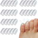 Silicone Anti-Friction Toe Protector, 30 Pcs Gel Toe Protectors Breathable Toe Covers, Soft Clear Little Toe Protectors Caps Guards for Men Women, Toe Sleeves for Corns, Blisters and Pain Relief