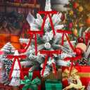 Joottuan Velvet Christmas Bow 5 x 7 inches Rustic Crafts Gift Bows Vintage Velvet Ribbon Wreath Bows for Christmas Tree Home Decor Indoor Outdoor Decoration (48, Red)