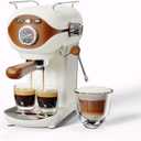 20 Bar Semi-Automatic Espresso Machine, Compact Espresso Coffee Machine with Stainless Steel Milk Frother for Latte, Cappuccino, White