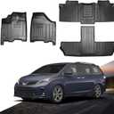 Fit for Sienna 2013-2020 Floor Mat 3 Rows Liners All Weather Custom Black TPE Car Mats Compatible for Toyota Sienna 2013 2014 2015 2016-2020 Accessories 1st, 2nd and 3rd Row7 Passenger Model