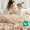 Cooling Throw Blanket Twin XL 66" x 90", 6 Layers Muslin Blankets 100% Cotton, Breathable and Lightweight Twin Blanket for Bed, Soft Bedspread, Gauze Bedding for All Season, Beige Linen