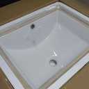 Undermount Bathroom Sink Rectangle, Hugsleek Interior Bowl Size 16 x 12 inch White Porcelain Ceramic Vessel Sink Under Counter Exterior Size 18x14in Rectangular Bath Sink Basin Lavatory Fireclay