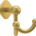 FRANKLIN BRASS Gainesville (1-Pack) Towel Hooks Satin Gold Double Bathroom J Hooks Wall Mounted for Robes & Towels Hand Towel Hook Holder Kitchen, Bathroom Accessories GNV35-SG