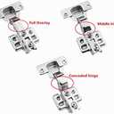 2pcs 35mm Concealed Hinge Face Frame Mounting Concealed Hinges, Kitchen Cabinet Door Hinges Damper Cupboard Closet Door Hardware Furniture Accessories with Screw
