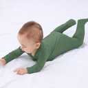 GUISBY Baby Pajamas with Mittens, 2 Way Zipper Long Sleeve Sleepers 3-pack, Size 0-3 Months