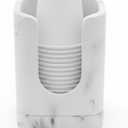 Bathroom Cup Dispenser, Dixie Cup Holder 3-4oz Mini 5OZ Disposable Paper Cup Holder for Bathroom Cotton Pad Container Guest Bathroom Essentials, Like Marble White