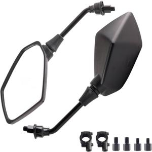 AUTOXBERT Motorcycle Mirrors For Handlebars, Scooter Mirrors ATV Mirrors With 8mm 10mm Bolt 7/8in Handlebars, Universal Rear View Mirror Fit For Dirt Bike, Scooter, ATV, Cruiser, Suzuki And More