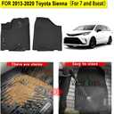 Floor Mats for Toyota Sienna 2020 2019 2018 2017 2016 2015 2014 2013 Fit L LESEXLELimited TPE All Weather Protection Full Coverage Front Liner for Sienna