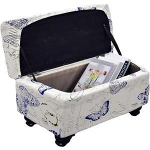 FUANGUI Ottoman Cover Stretch Storage Ottoman Bench Slipcover Printed Folding Storage Bench Ottoman Cover Footrest Stool Slipcover Footstool Protector Cover with Elastic Bottom, Large (15)