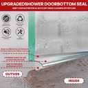 32" Chrome Framed Shower Door Replacement Drip Rail with Shower Door Bottom Sweep, Applied Mounting Tape and Screws