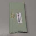 RNIEGA Leather Wallet for Women Trifold Womens' RFID Blocking Wallet Card Holder Purse Clutch with Zipper Coin Pocket, Mint Green