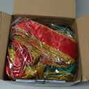 XunYee Glitter Large Christmas Cabinet Ribbons Bows Thick Velvet Festive Xmas Bow Edge Burlap Door Decoration for Christmas Tree Fireplace Kitchen Gift Wrapping (200x8 cm,Red and Green)