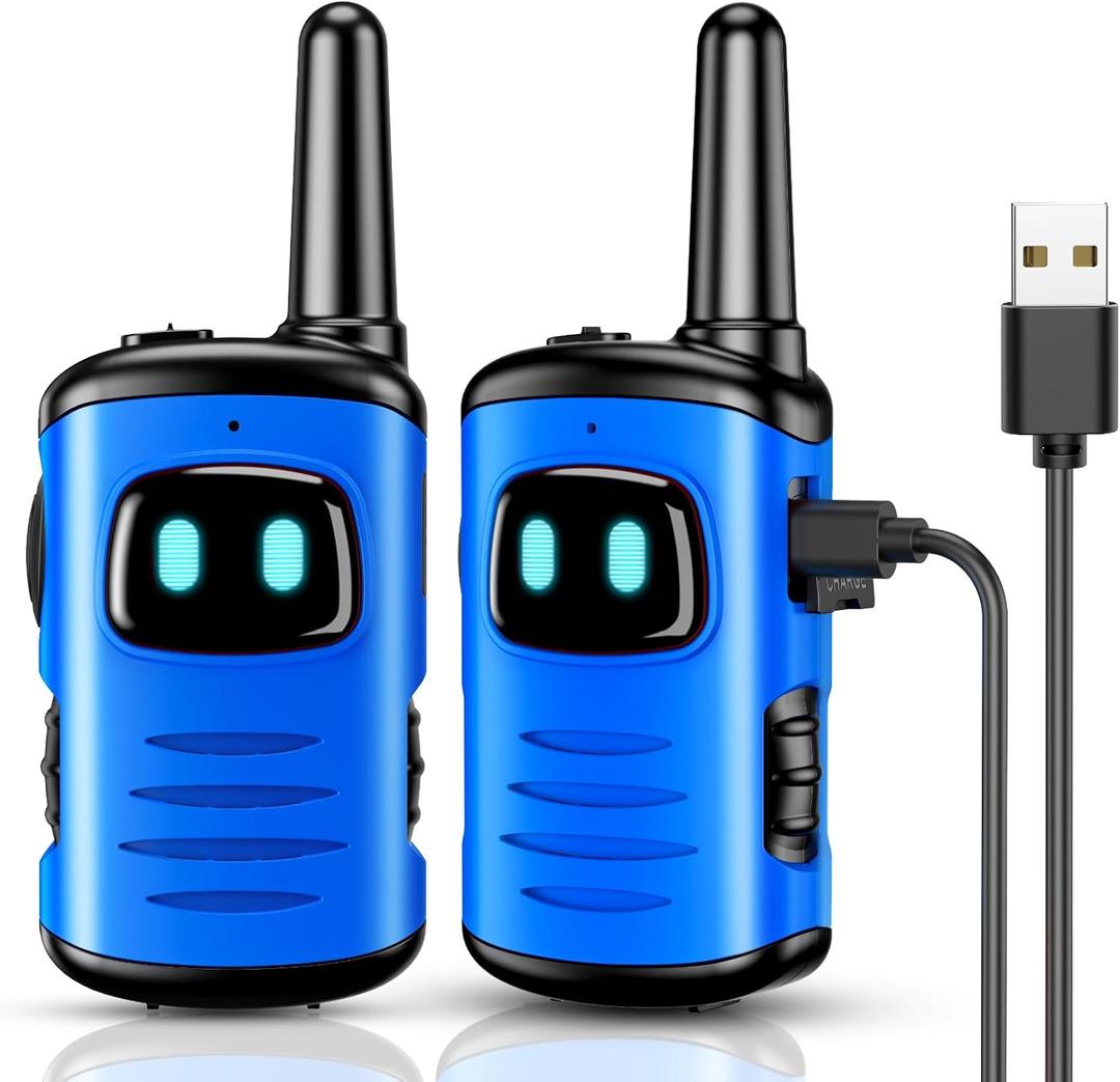 Rechargeable Kids Walkies Talkies Toys: 2 Pack Kids Walkie Talkies Christmas Birthday for 3 4 5 6 7 8 Year Old Boys Grandkids Stocking Stuffers Toys for 3-5 5-7 Year Old Boy Camping Outdoor (Blue) Rechargeable Kids Walkies Talkies Toys: 2 Pack Kids Walkie Talkies Christmas Birthday for 3 4 5 6 7 8 Year Old Boys Grandkids Stocking Stuffers Toys for 3-5 5-7 Year Old Boy Camping Outdoor (Blue)
