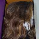 KOME Brown mix Blonde Highlight Synthetic Lace Front Wig,Side Part Short Straight Glueless Bob Wig for White Women Daily Use 10IN (#TT4/243)