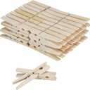 Wooden Clothes Pins,50 Pack, 2.9 Inch, Large Natural Birchwood Rust, Moisture Resistant Clothes Pegs, Heavy Duty Clothespins,Clothes Pins for Craft, Clips for Pictures