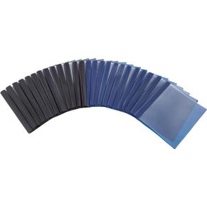 Amazon Basics Letter Size Clear Front Report Covers with Metal Prong Fasteners for Documents, 25-Pack, Assorted Black and Navy