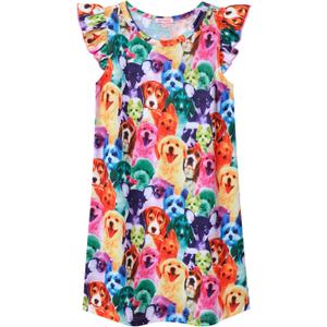 QPANCY Girls Nightgowns Princess Nightdress Cotton Sleepwear Pajamas Dress for Kids (12-13 Years, Dog)