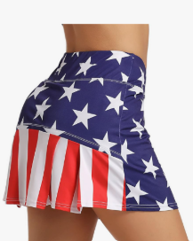 Ultrafun Women's Active Tennis Golf Skort Pleated Athletic Sports Running Skirt with Pockets and Shorts S