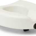 Medline Elevated Locking Toilet Seat, No Arms, 5-Inch Height, Enhanced with Microban Antimicrobial Protection, 350 lb Weight Capacity, Gray - Secure & Comfortable, Easy Installation