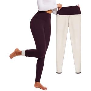 FULLSOFT Fleece Lined Leggings for Women – Thick High Waisted Winter Warm Yoga Pants Workout Tummy Control Thermal Warm Leggings(Plum Purple,Small)