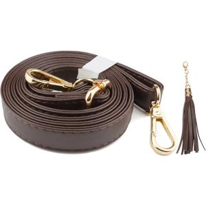 Beaulegan Purse Strap Replacement - Full Grain Microfiber Leather - 59 Inch Long Adjustable for Crossbody Shoulder Bag - 0.7 Inch Wide, Dark Brown/Gold