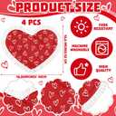 Bucherry 4 Pcs Valentine's Day Heart Placemats 17 Inch Red Love Hearts Placemats Fabric Table Mats with Ruffled White Edge, Seasonal Anniversary Holiday Table Mats for Party Kitchen Dining Decoration