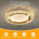 UOFUS 28W Gold LED Flush Mount Ceiling Light 12inch Modern Round Ceiling Light Fixture 3000K-6000K Super Bright Circle Ceiling Lamp for Bedroom Kitchen Bathroom Entryway Hallway Stairwell