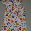 IMEKIS Toddler Kids Girls Back to School Dress Smocked Dress Pencil Print Kindergarten First Day of School Outfit 5-6Y