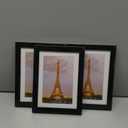 upsimples 5x7 Picture Frame Set of 3, Made of High Definition Glass for 4x6 with Mat or 5x7 Without Mat, Wall and Tabletop Display Photo Frames, Black