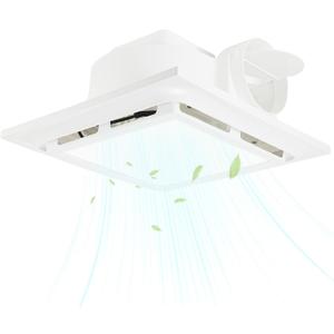 Bathroom Exhaust Fan with Light 125 CFM, 9.5" Panel, 0.7 Sone Low NoiseCutout Size 8"x8"Duct 4 Inch Quiet Bath Ceiling Vent Fan Combo with 6500K 1200LM LED Light, for Bathroom, Laundry, Shower