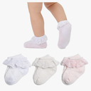Baby Lace Socks Baby Girl Double/Eyelet Lace Ruffle Frilly Socks for Newborn Infant and toddlers Gift Set 12-36m