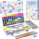 Caliart 128 Colors Watercolor Paint Set Portable, for Adults Artists Professional, Art Supplies Watercolor Painting Kit Sketch Coloring Drawing Gifts (Multicolor)