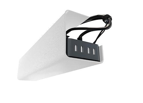 No-Screw Under Desk Cable Management Tray - Self-Adhesive Installation, Cord Management, Cable Tray, Under Desk Wire Organizer - White Single Tray