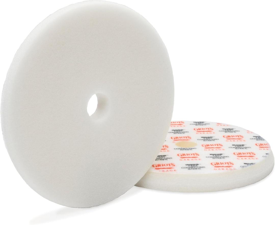 Griot's Garage BOSS 6.5" Fast Correcting Foam Pads for Car Polishing and Detailing, Buffing Pads for Moderate to Severe Scratch Removal, Set of 2