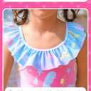 Angel season Toddler Girls Swimsuits One Piece Bathing Suit 2T Swimsuit Girl for Little Kids Cute Ruffle Swimwear Rainbow Unicorn Quick Dry Size 2T