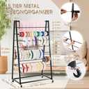 Menkxi 15 Tier Metal Ribbon Organizer Movable Ribbon Holder Wreath Crochet Rolls Holder Storage Organizer for Sewing Craft Cake Shop Flower Shop Store Gift Warping