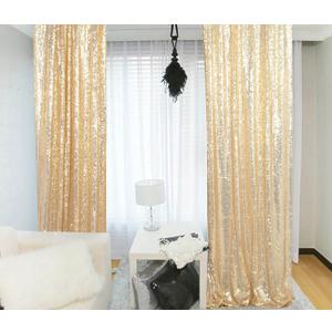 ShinyBeauty Sequin Curtains 2 Panels 4x10ft Light Gold Shimmer Fabric Window Wall Curtains Drapes Wedding Backdrop Gold Fabric Liner Glitter Curtain Drapes Photo Booth Christmas Party Backdrop