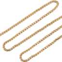 Uxcell Iron Flat Chain Strap, 55" Handbag Chains Accessories Purse Chain Straps with Toggle Clasps for Shoulder Bags Cross Body DIY, Gold Tone