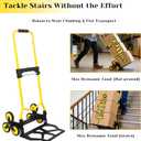 Heavy-Duty 220LB Capacity Stair Climbing Hand Trucks, Stair Climber Cart Dolly Hand Truck with 6 Wheels and One-Touch Retractable Handle for Home Stairs, Moving, Groceries, Warehouse(Yellow)