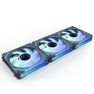 AsiaHorse COSMIQ 120mm PC RGB Fans Computer Case Fans, 5V 3-PIN Connector Daisy Chain PWM Cooling with Controller for Cases CPU Liquid Coolers (Black COSMIQ Forward, Black-3)