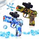 Gel Ball Blaster Splat Orby Gun, 2 Packs Small Manual Gel Splatter Blaster for Adults, Outside Activities Toys for Backyard, Garden& Lawn, Birthday Ideas for Ages 14+, Yellow & Blue
