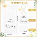 50 Pack Reserved Seating Signs with Ribbon - Elegant Wedding Chair Signs for Reserved Rows, Church Pews, Banquets - Instant Reserved Decor (White)