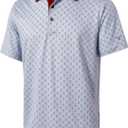 Golf Shirts for Men Dry Fit Short Sleeve Print Performance Moisture Wicking Polo Shirt, 5XL